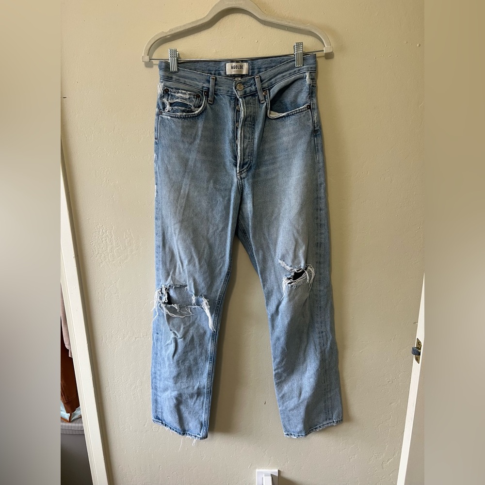Agolde Women’s‎ Relaxed Light Blue Jeans Distressed size 25